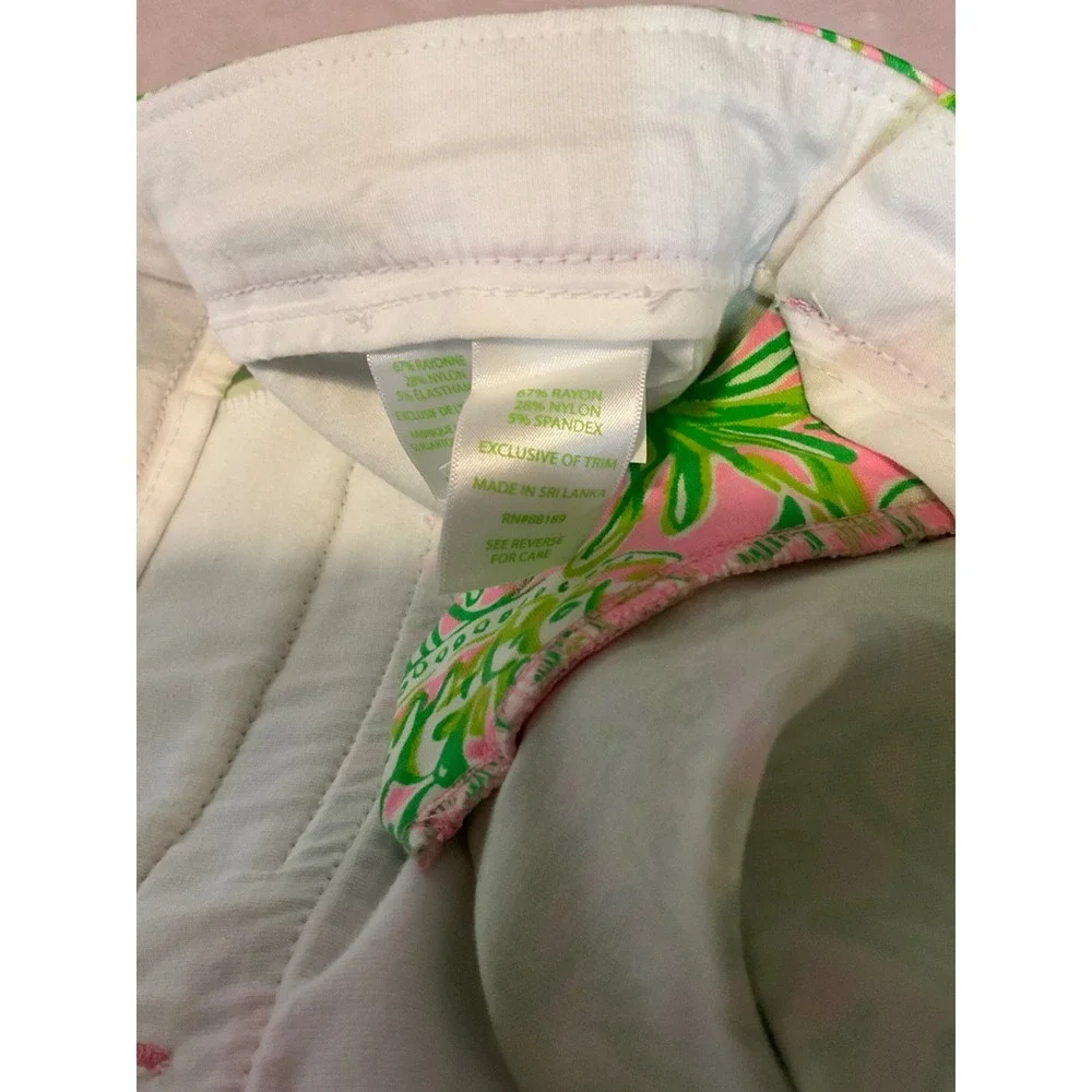 Lilly Pulitzer Buttercup Scallop Hem Shorts Pink Green Pineapple Paisley NWT